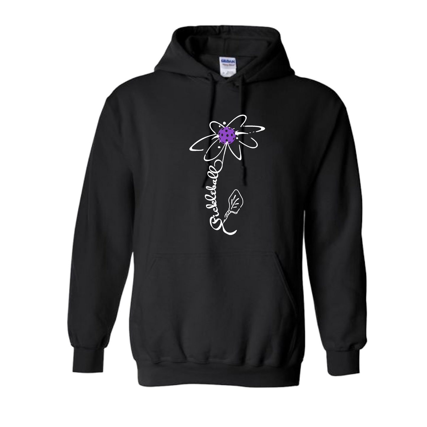 Pickleball Flower (Pink Purple Rainbow) | Unisex Hoodie Athletic Sweatshirt | 50% Cotton/50% Polyester