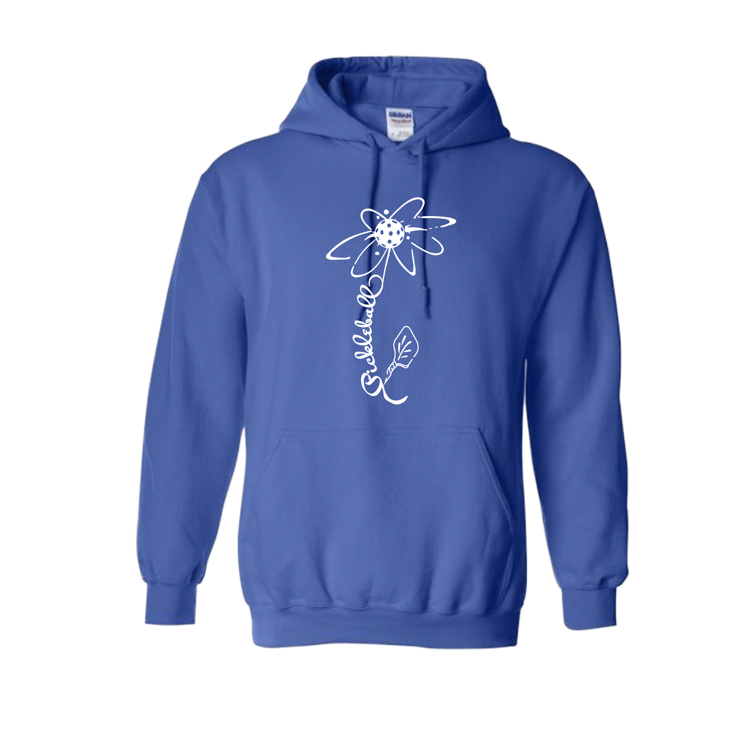 Pickleball Flower (White Yellow) | Unisex Hoodie Athletic Sweatshirt | 50% Cotton/50% Polyester