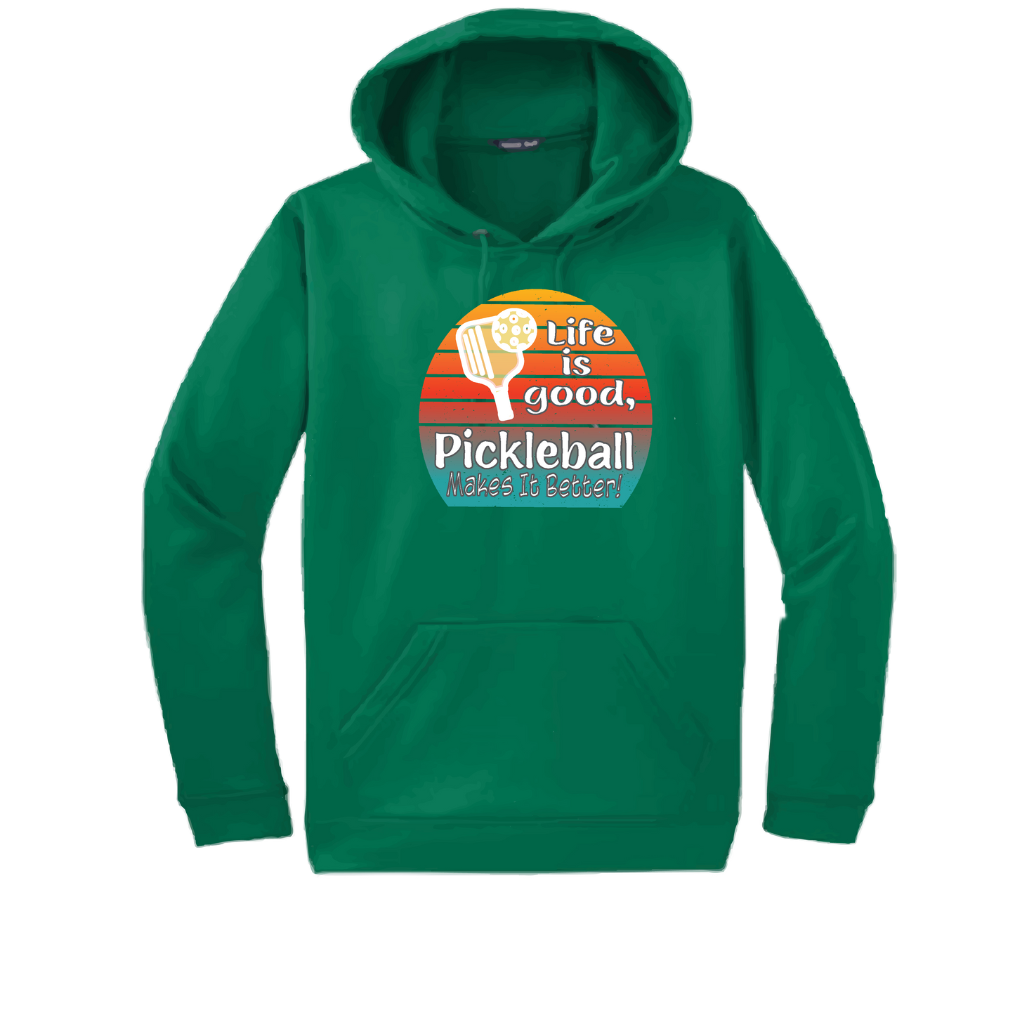 Life is Good Pickleball Makes it Better | Unisex Hoodie Athletic Sweatshirt | 50% Cotton/50% Polyester