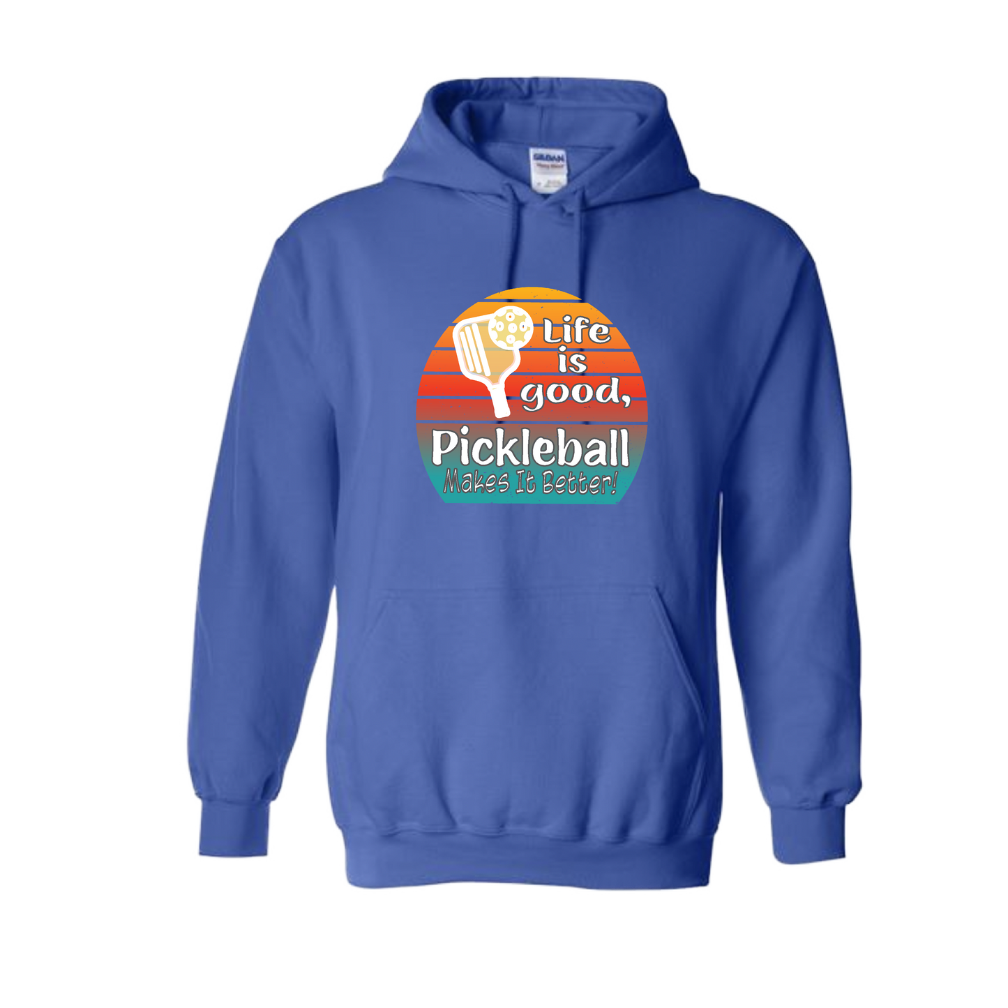 Life is Good Pickleball Makes it Better | Unisex Hoodie Athletic Sweatshirt | 50% Cotton/50% Polyester