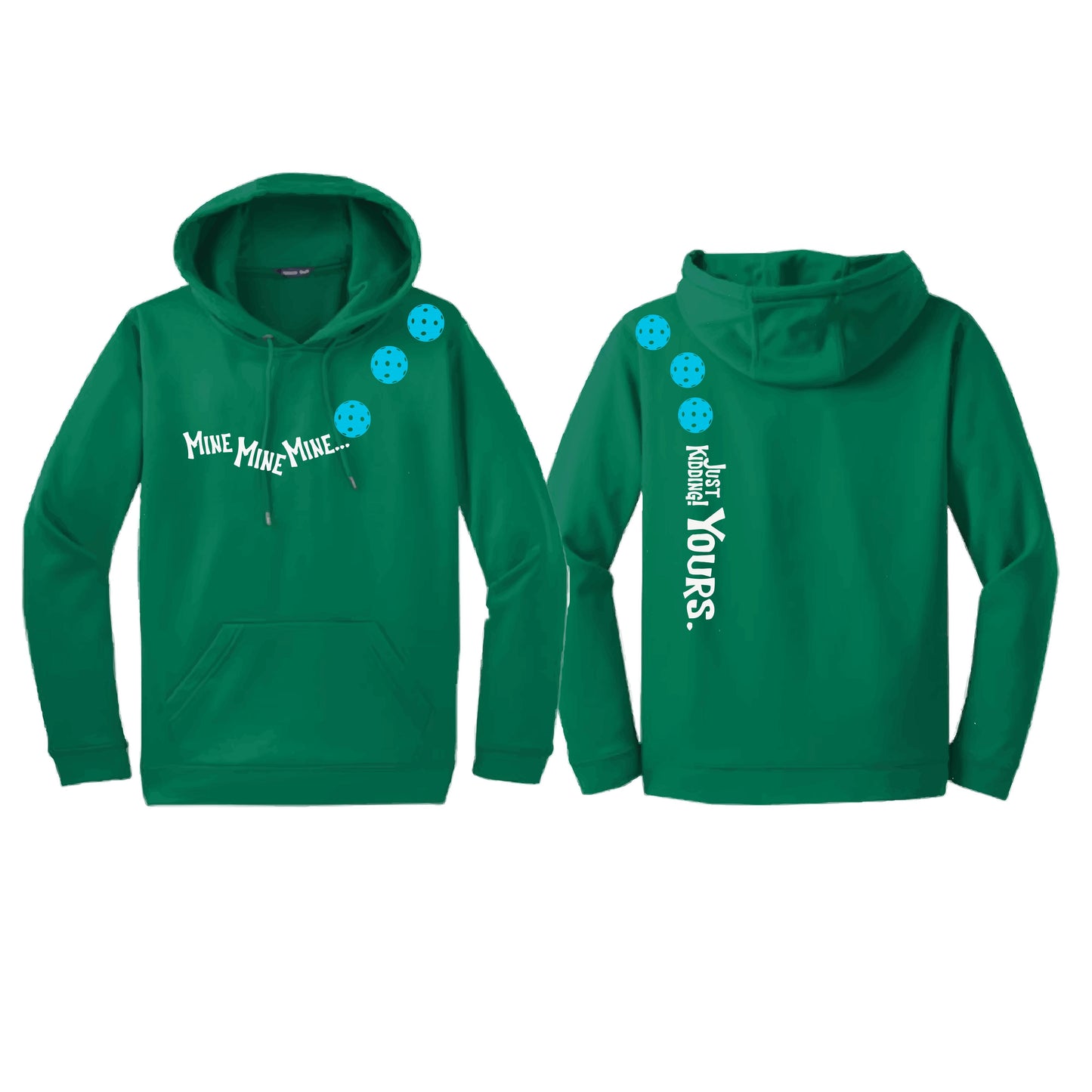 Mine JK Yours (Pickleballs Cyan Green Orange) | Unisex Hoodie Athletic Sweatshirt | 50% Cotton/50% Polyester