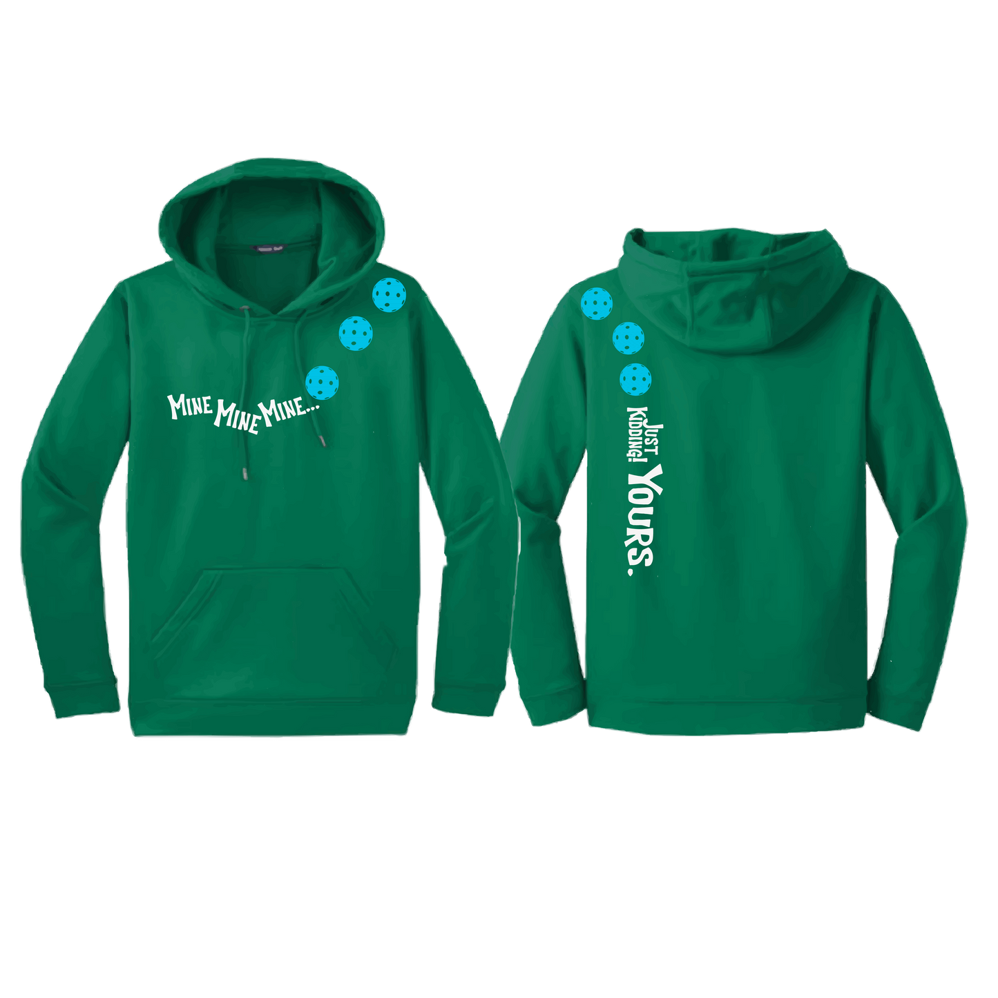 Mine JK Yours (Pickleballs Cyan Green Orange) | Unisex Hoodie Athletic Sweatshirt | 50% Cotton/50% Polyester