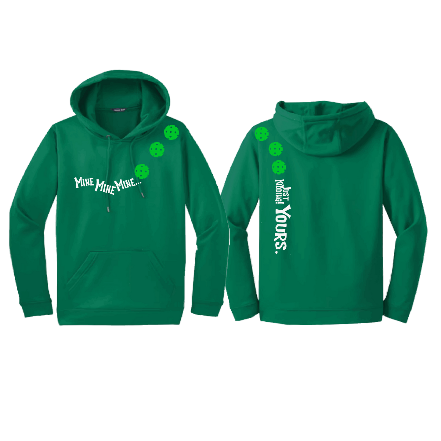 Mine JK Yours (Pickleball Colors Green Rainbow or Cyan) | Unisex Hoodie Athletic Sweatshirt | 50% Cotton/50% Polyester