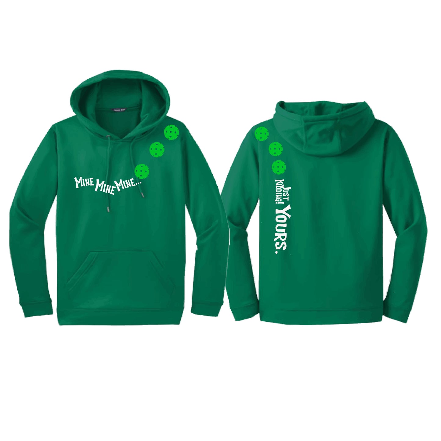 Mine JK Yours (Pickleballs Cyan Green Orange) | Unisex Hoodie Athletic Sweatshirt | 50% Cotton/50% Polyester
