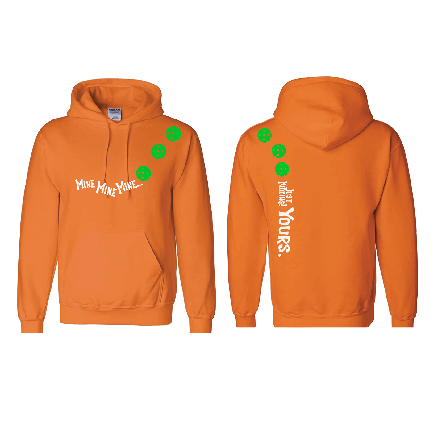 Mine JK Yours (Pickleball Colors Green Rainbow or Cyan) | Unisex Hoodie Athletic Sweatshirt | 50% Cotton/50% Polyester