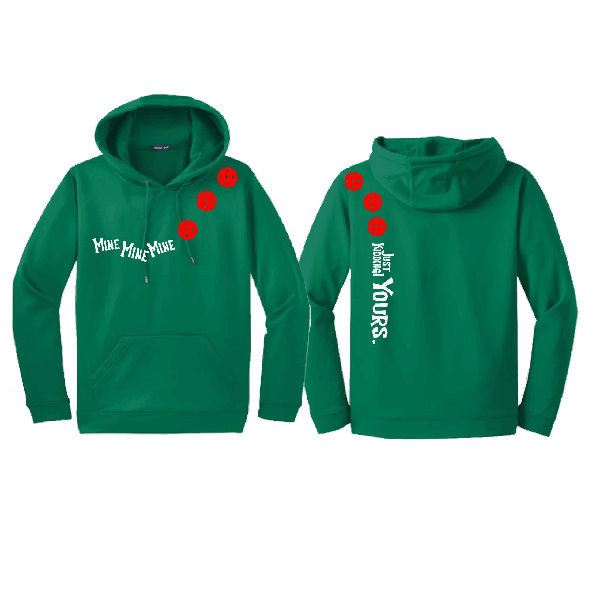 Mine JK Yours (Pickleballs Red White Yellow) | Unisex Hoodie Athletic Sweatshirt | 50% Cotton/50% Polyester