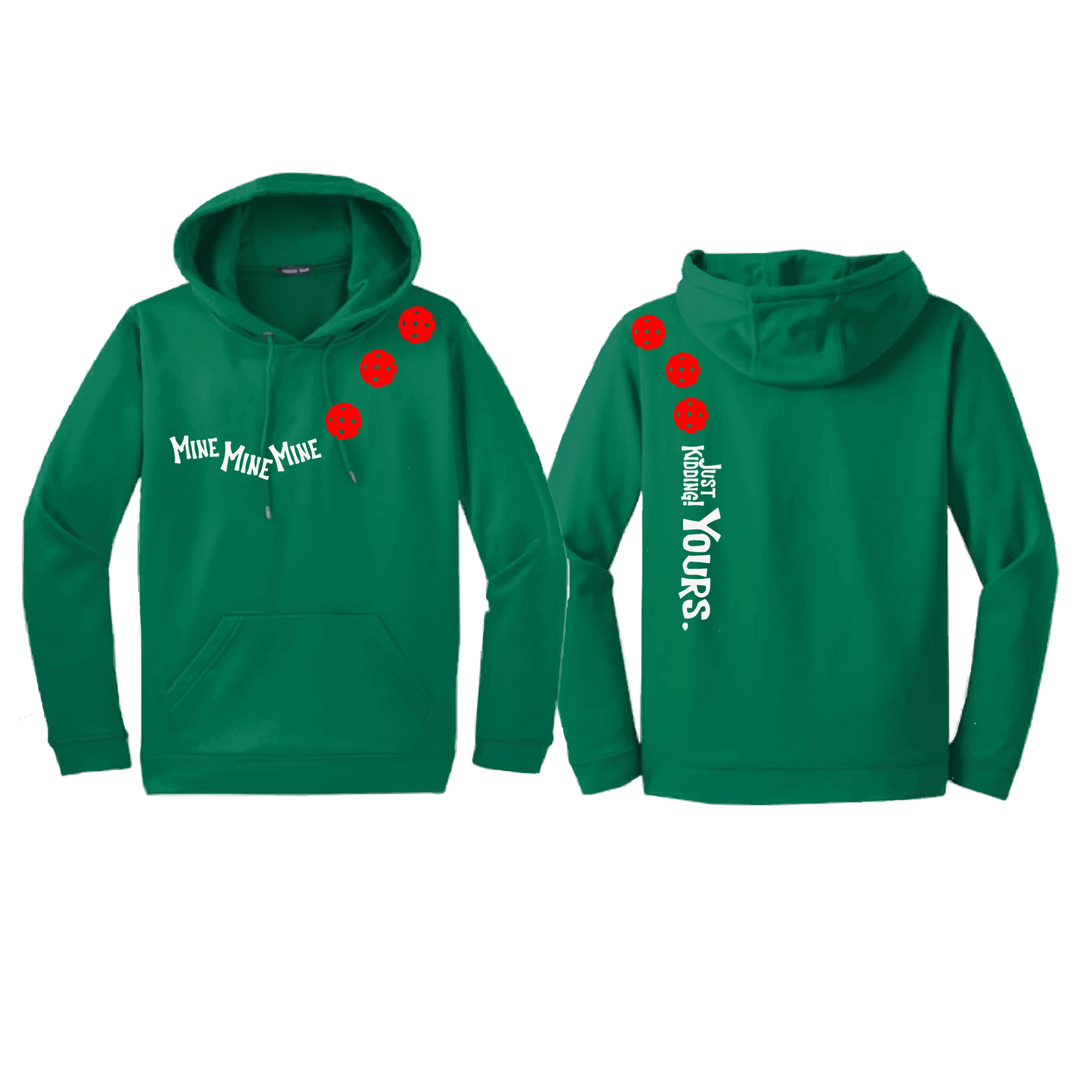 Mine JK Yours (Pickleballs Red White Yellow) | Unisex Hoodie Athletic Sweatshirt | 50% Cotton/50% Polyester