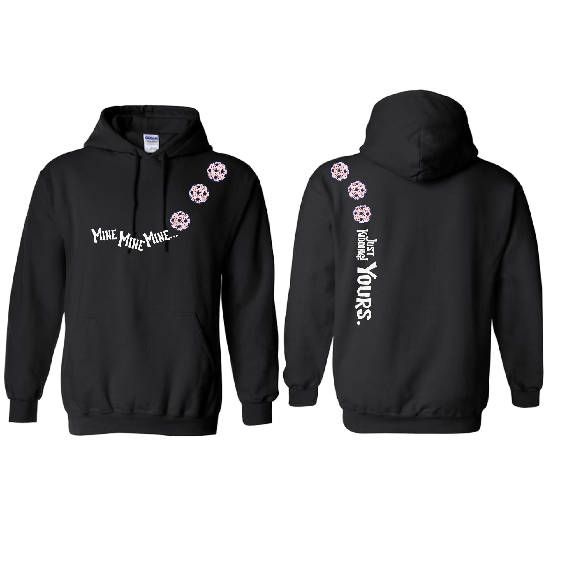 Mine JK Yours (Pickleballs With Stars) | Unisex Hoodie Athletic Sweatshirt | 50% Cotton/50% Polyester