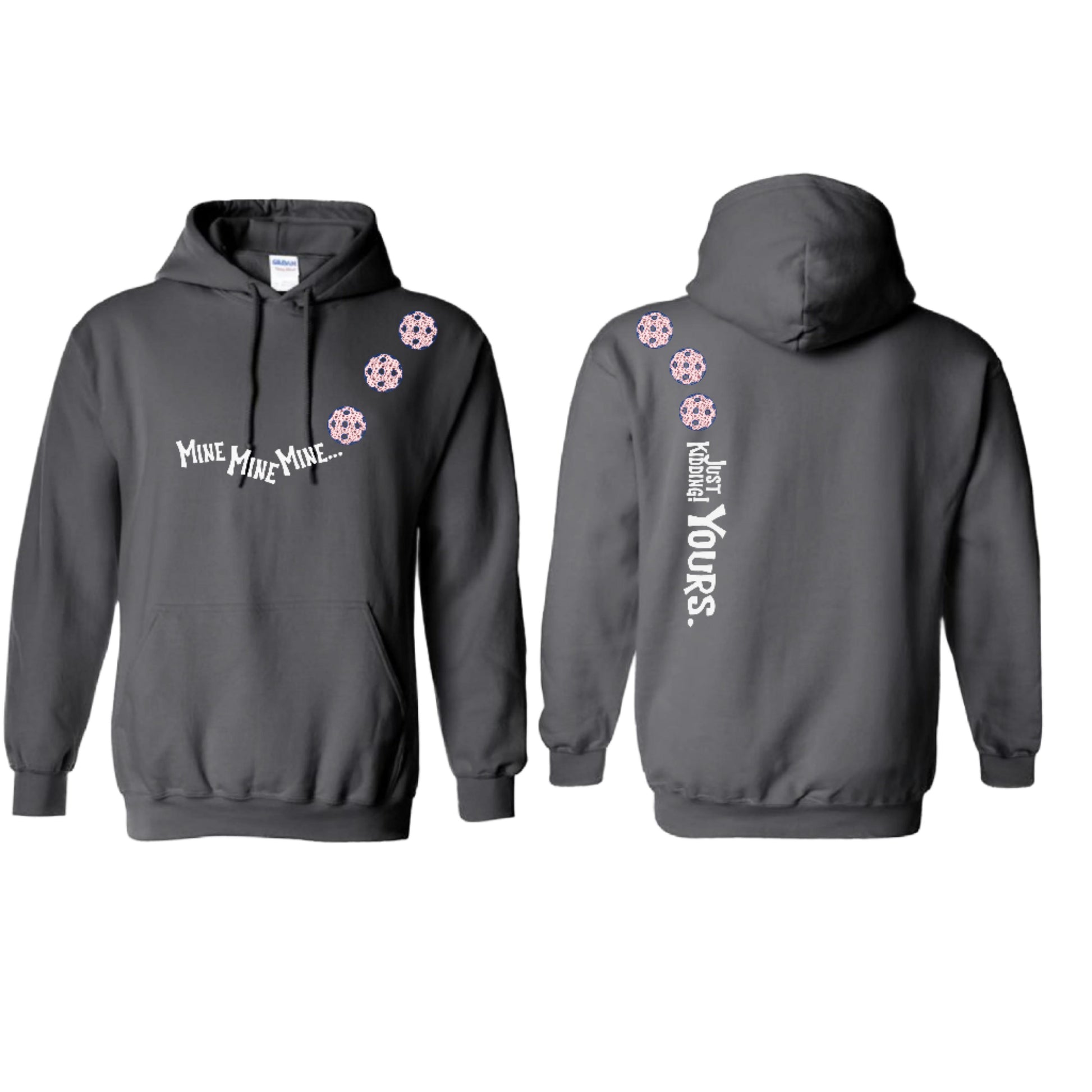 Mine JK Yours (Pickleballs With Stars) | Unisex Hoodie Athletic Sweatshirt | 50% Cotton/50% Polyester