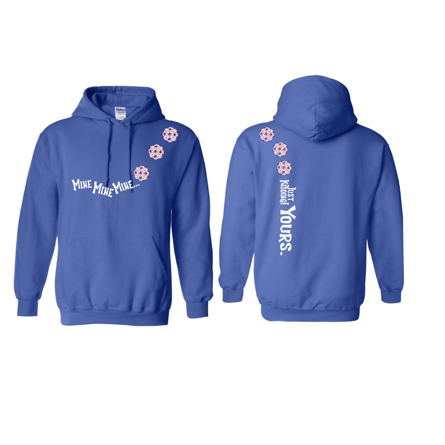 Mine JK Yours (Pickleballs With Stars) | Unisex Hoodie Athletic Sweatshirt | 50% Cotton/50% Polyester