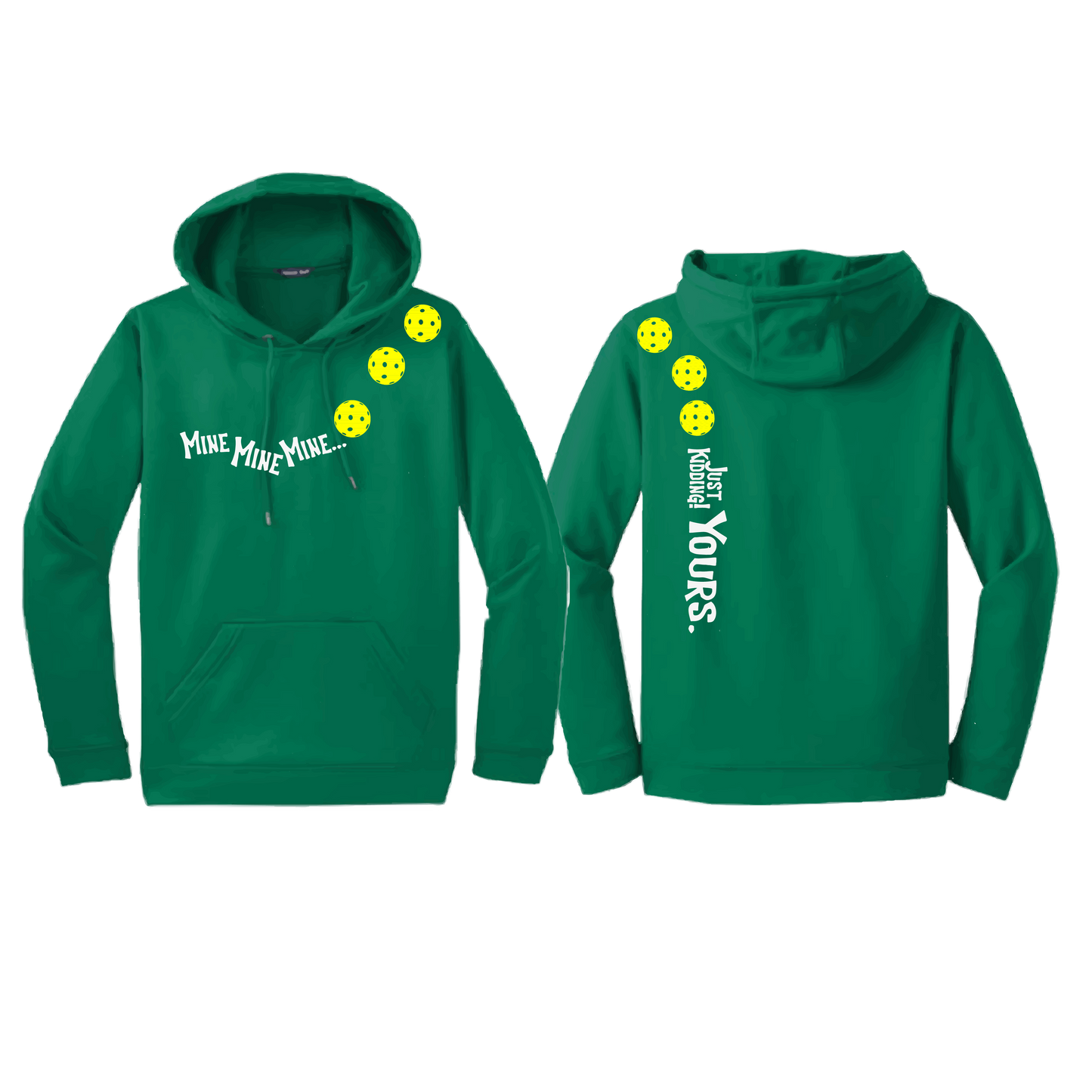 Mine JK Yours (Pickleballs Red White Yellow) | Unisex Hoodie Athletic Sweatshirt | 50% Cotton/50% Polyester