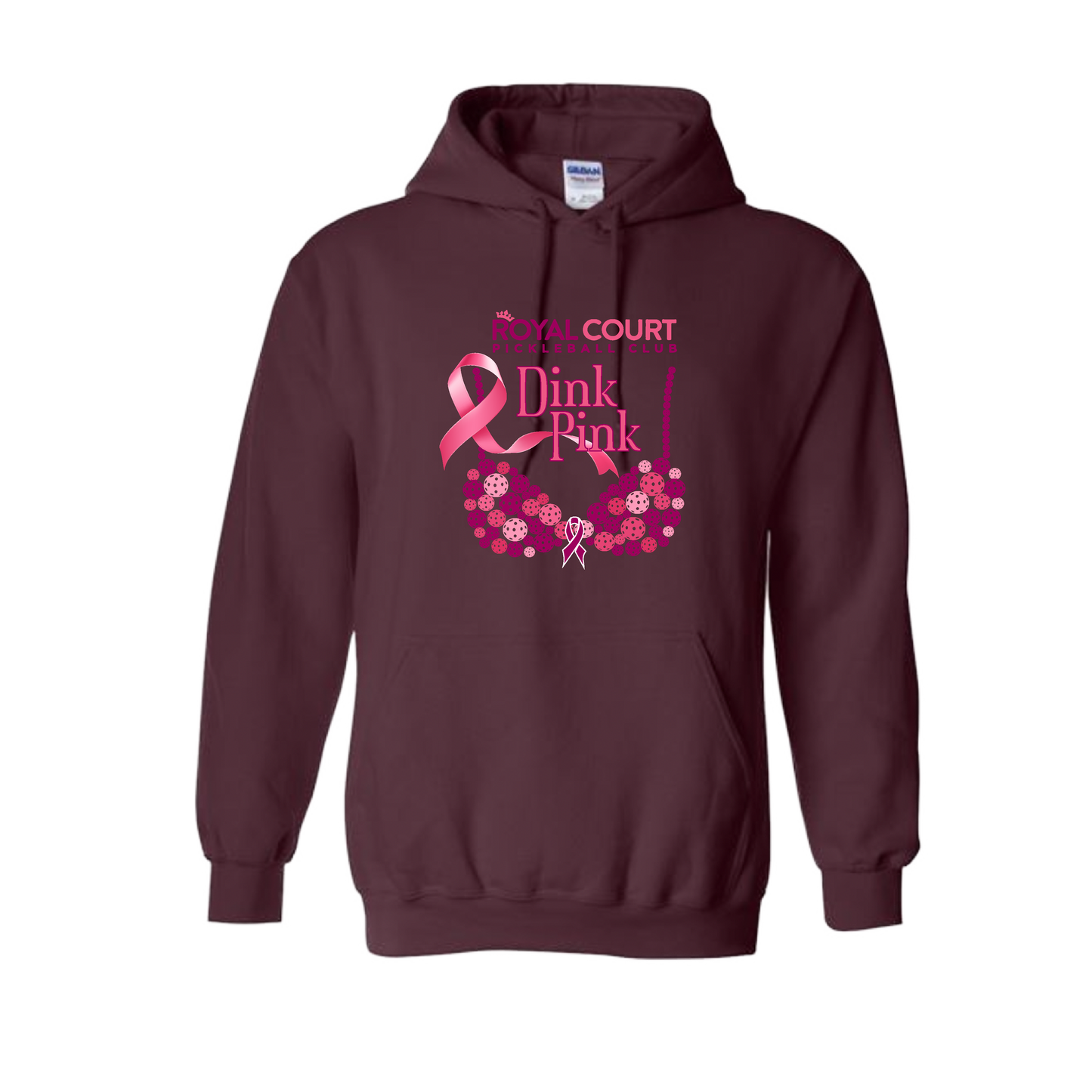 Royal Court Dink Pink | Unisex Hoodie Athletic Sweatshirt | 50% Cotton/50% Polyester