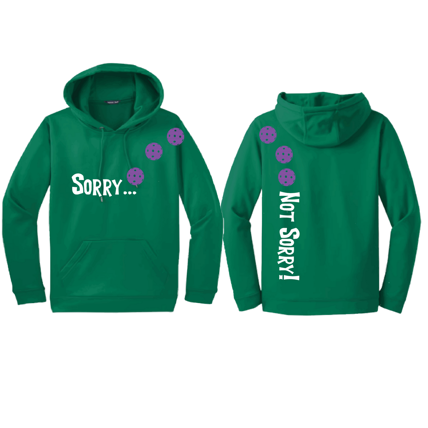 Sorry Not Sorry (Pickleballs Pink Purple Rainbow) | Unisex Hoodie Athletic Sweatshirt | 50% Cotton/50% Polyester