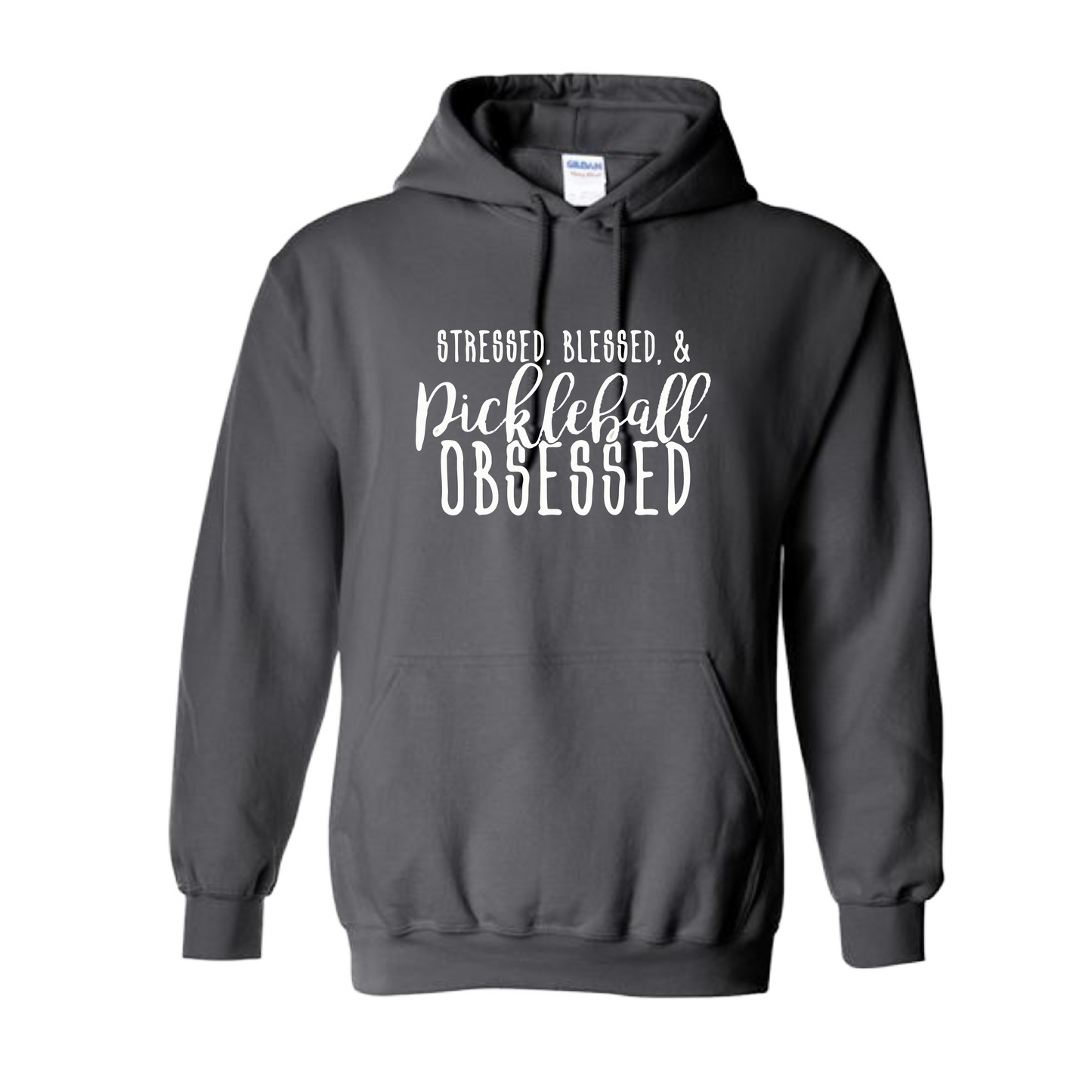 Stressed Blessed & Pickleball Obsessed | Unisex Hoodie Athletic Sweatshirt | 50% Cotton/50% Polyester