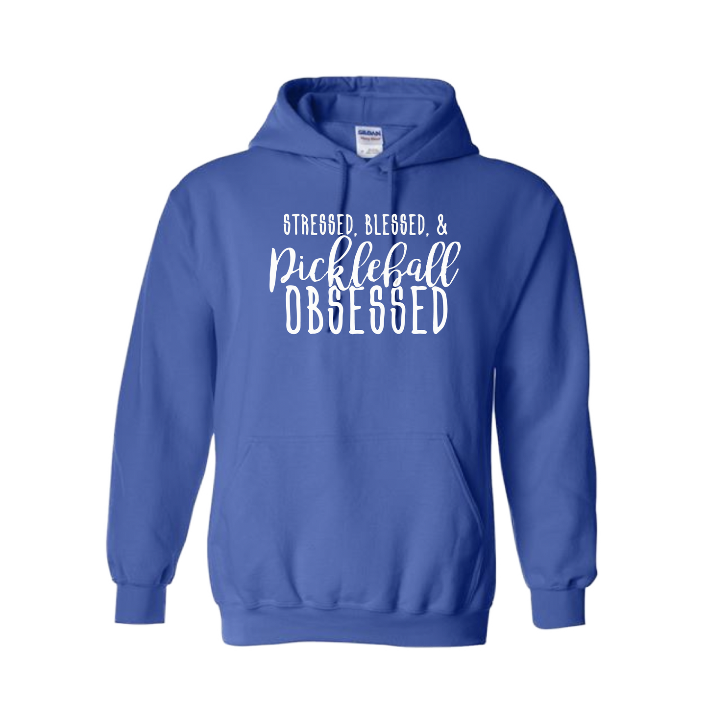 Stressed Blessed & Pickleball Obsessed | Unisex Hoodie Athletic Sweatshirt | 50% Cotton/50% Polyester