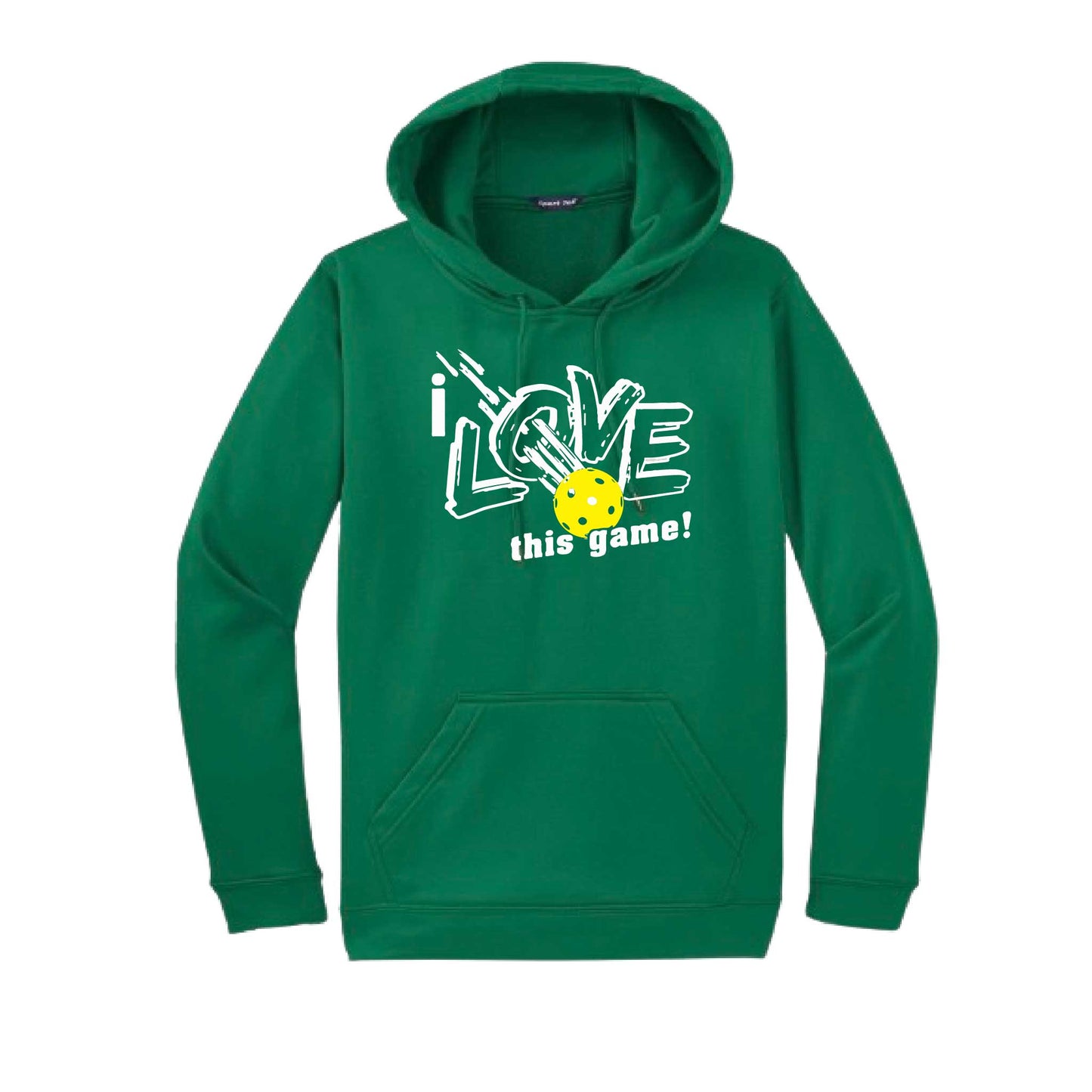 I Love This Game | Unisex Hoodie Athletic Pickelball Sweatshirt | 50% Cotton/50% Polyester