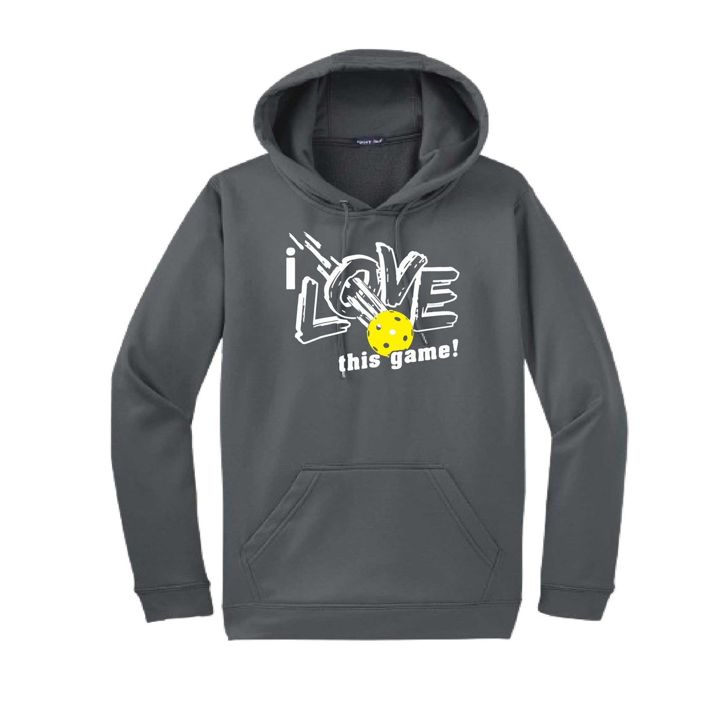 I Love This Game | Unisex Hoodie Athletic Pickelball Sweatshirt | 50% Cotton/50% Polyester