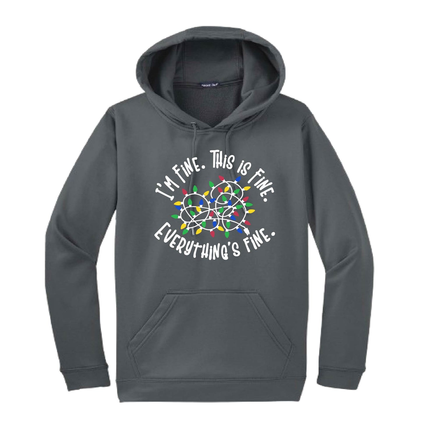 I'm Fine This is Fine Christmas | Unisex Hoodie Athletic Sweatshirt | 50% Cotton/50% Polyester