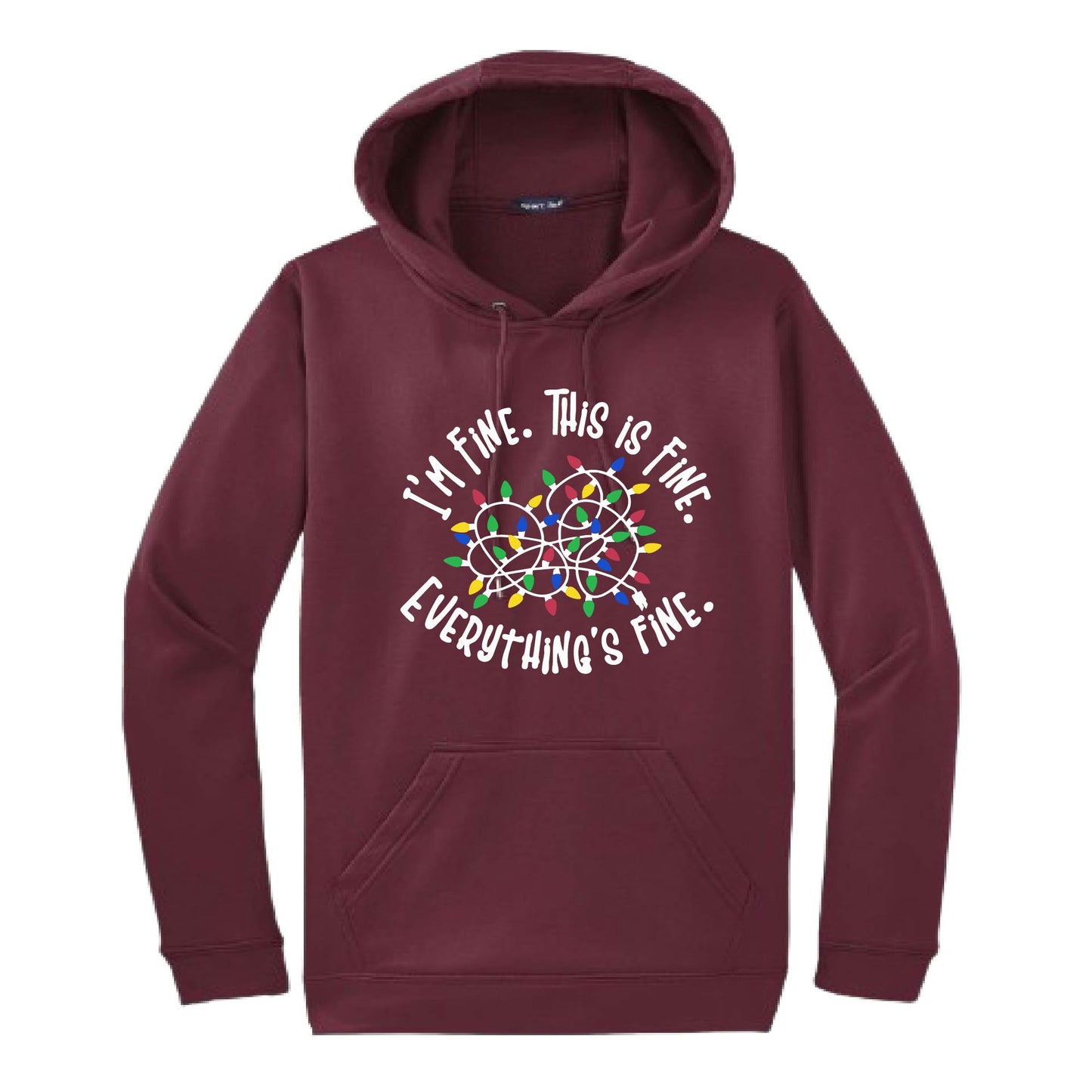 I'm Fine This is Fine Christmas | Unisex Hoodie Athletic Sweatshirt | 50% Cotton/50% Polyester