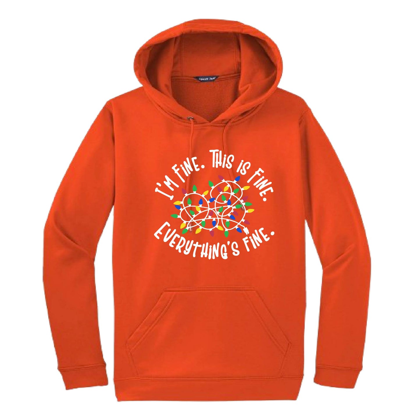 I'm Fine This is Fine Christmas | Unisex Hoodie Athletic Sweatshirt | 50% Cotton/50% Polyester