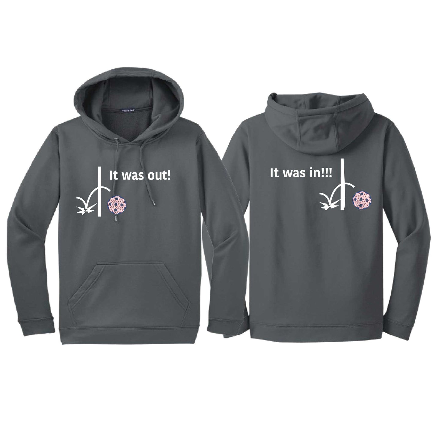 It Was Out! It Was In! (Pickleballs Patriotic Stars) | Unisex Hoodie Athletic Sweatshirt | 50% Cotton/50% Polyester