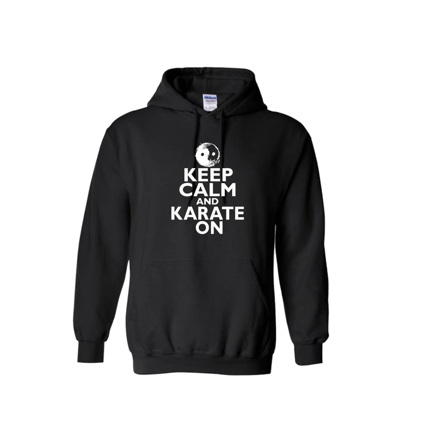 Keep Calm and Karate On | Unisex Hoodie Athletic Karate Sweatshirt | 50% Cotton/50% Polyester