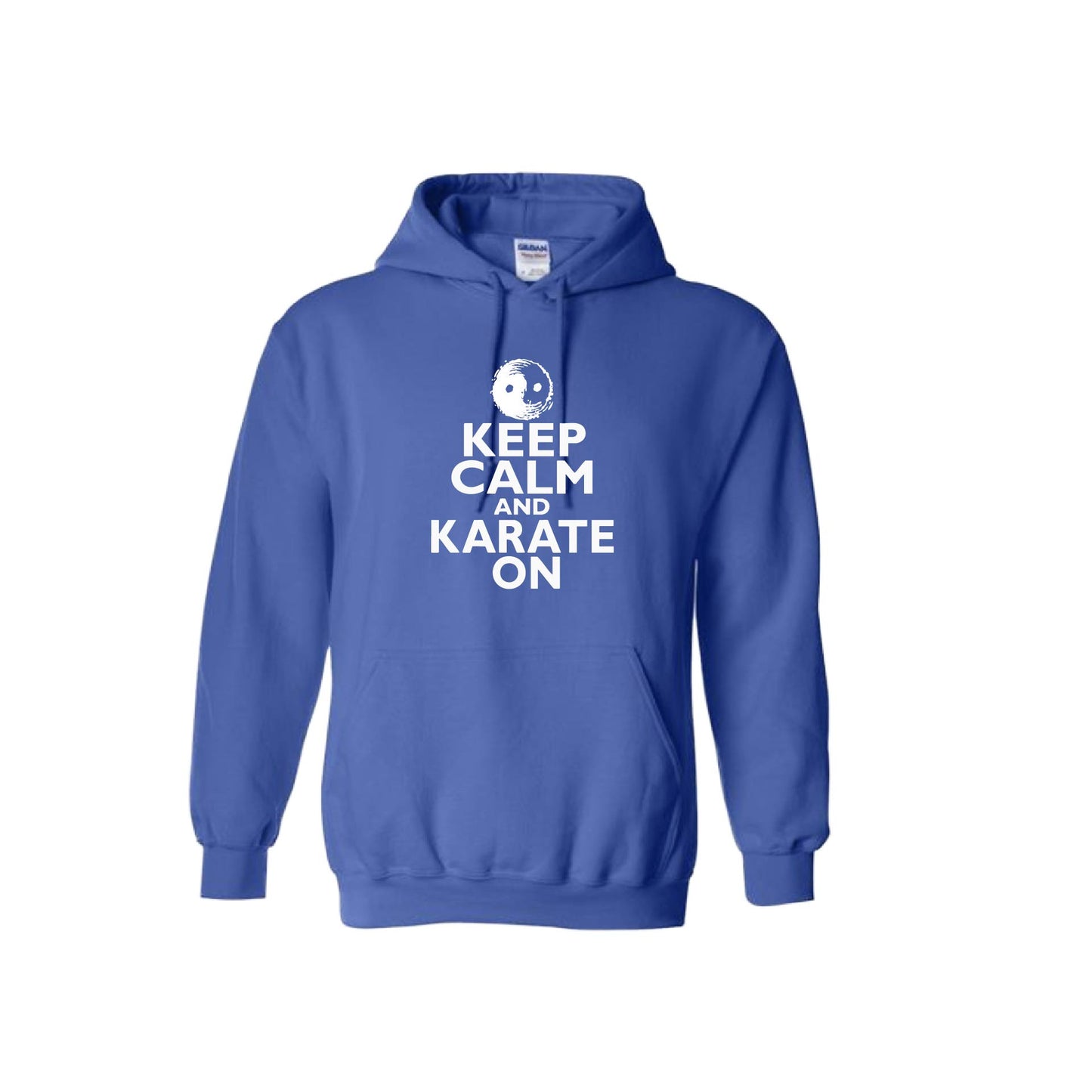 Keep Calm and Karate On | Unisex Hoodie Athletic Karate Sweatshirt | 50% Cotton/50% Polyester