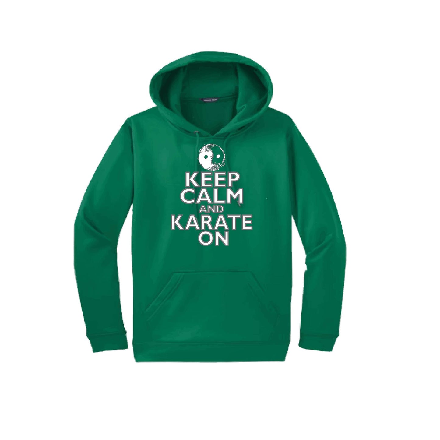 Keep Calm and Karate On (Grey Outlined) | Unisex Hoodie Athletic Karate Sweatshirt | 50% Cotton/50% Polyester