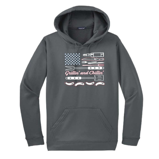 Grillin' and Chillin' | Unisex Hoodie Camping Sweatshirt | 50% Cotton/50% Polyester
