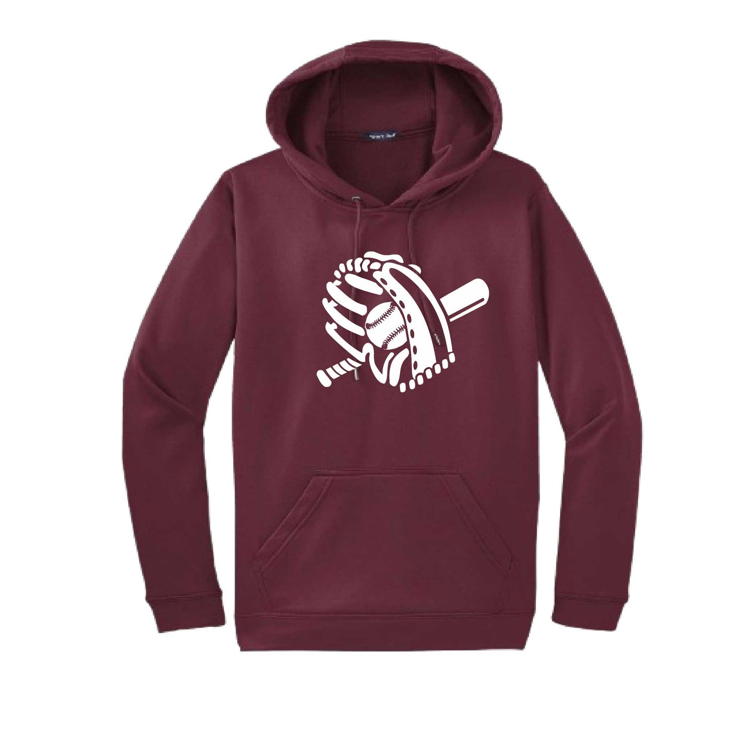 Baseball Mitt | Unisex Hoodie Athletic Baseball Sweatshirt | 50% Cotton/50% Polyester