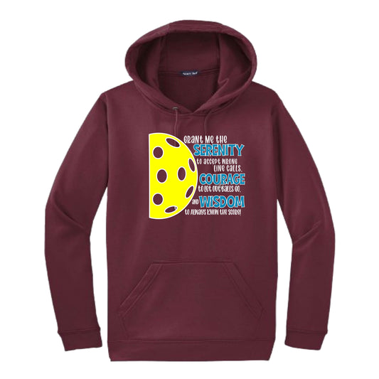 Pickleball Serenity Prayer | Unisex Hoodie Athletic Pickleball Sweatshirt | 50% Cotton/50% Polyester