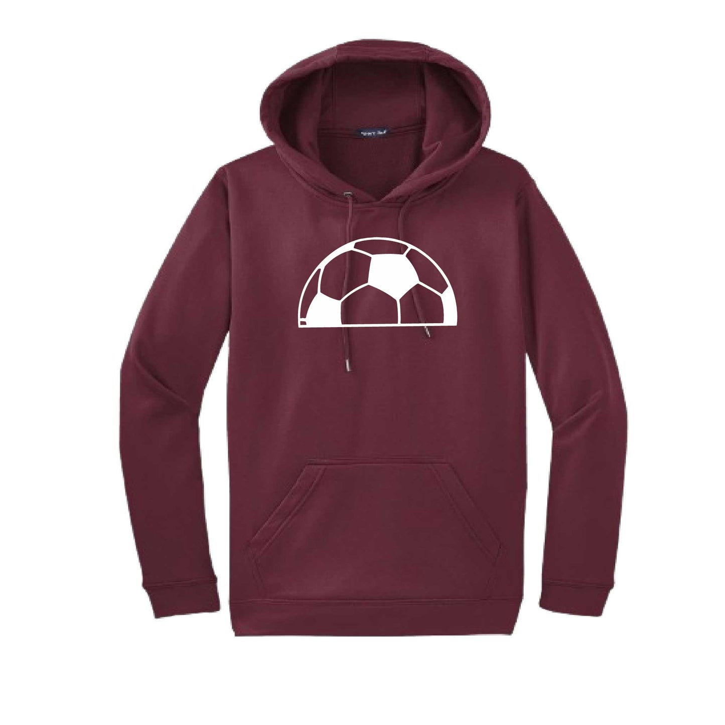 Half Soccer Ball | Unisex Hoodie Athletic Soccer Sweatshirt | 50% Cotton/50% Polyester