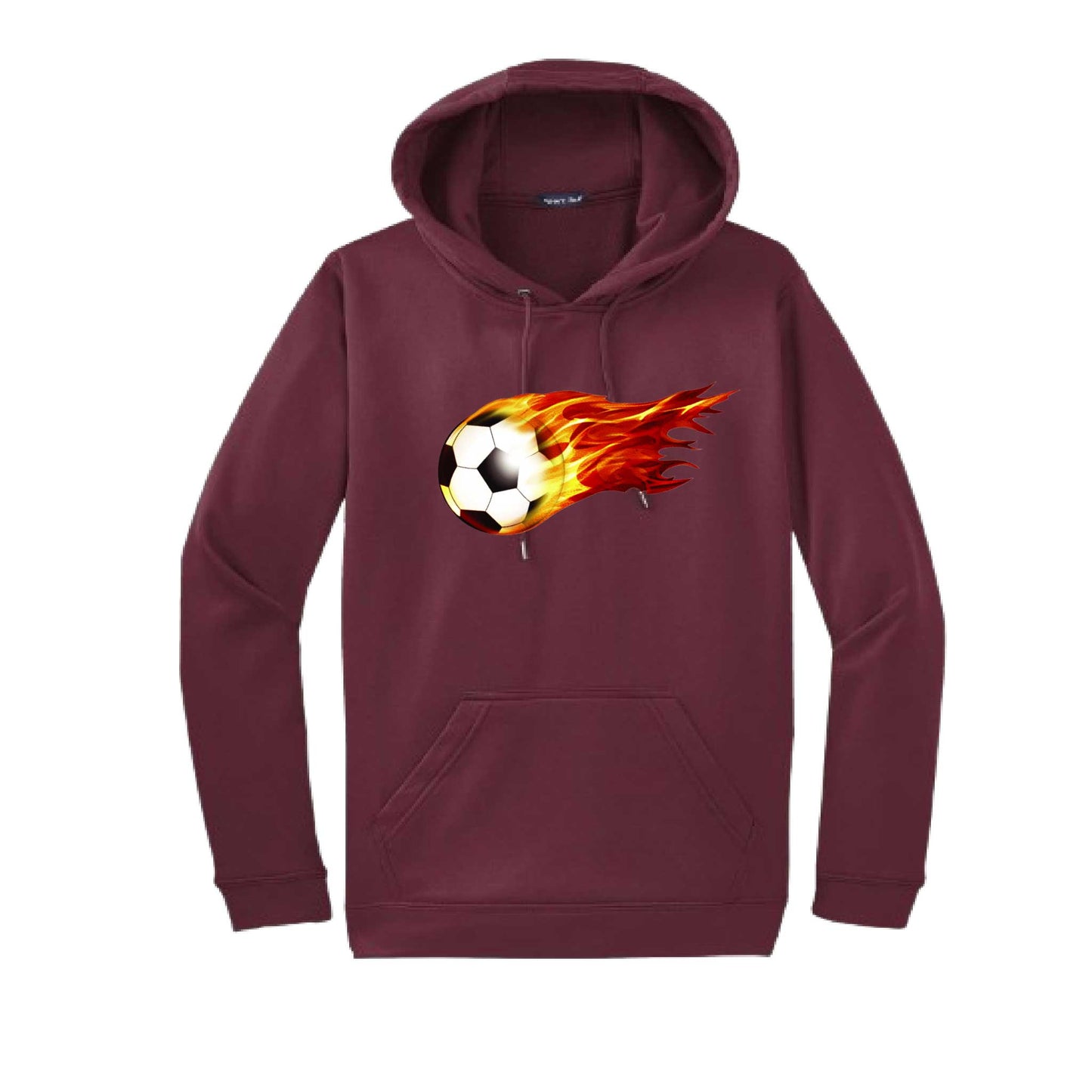 On Fire Soccer | Unisex Hoodie Athletic Soccer Sweatshirt | 50% Cotton/50% Polyester