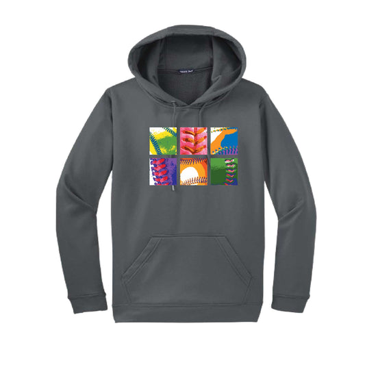 Baseball Squares | Unisex Hoodie Athletic Baseball Sweatshirt | 50% Cotton/50% Polyester