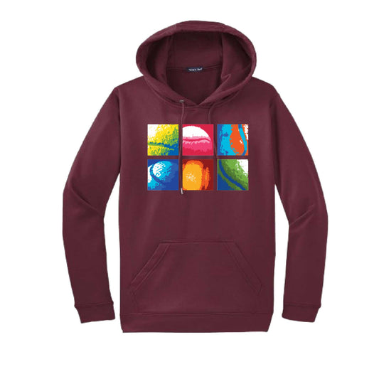 Tennis Squares | Unisex Hoodie Athletic Tennis Sweatshirt | 50% Cotton/50% Polyester
