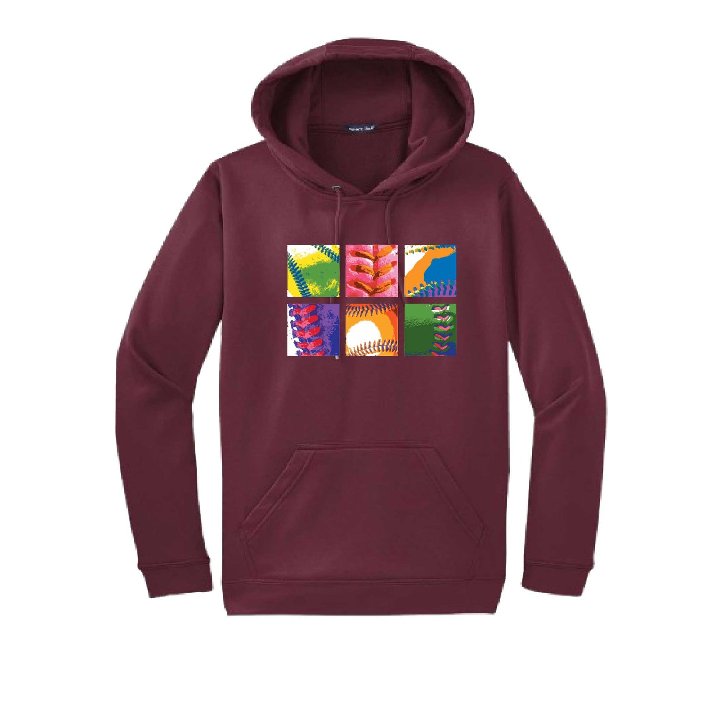 Baseball Squares | Unisex Hoodie Athletic Baseball Sweatshirt | 50% Cotton/50% Polyester