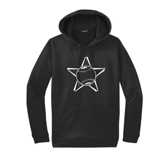 Baseball Star | Unisex Hoodie Athletic Baseball Sweatshirt | 50% Cotton/50% Polyester