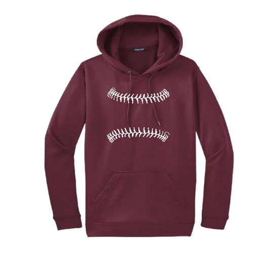 Baseball Stitches | Unisex Hoodie Athletic Baseball Sweatshirt | 50% Cotton/50% Polyester