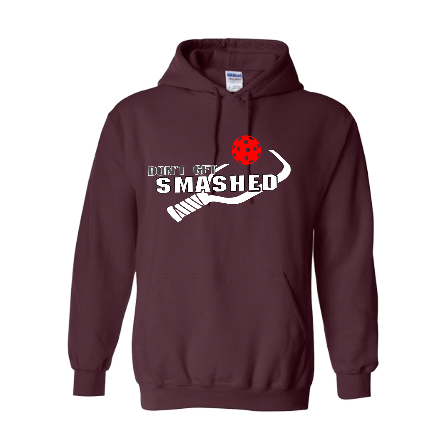 Don't Get Smashed Customizable (Colors Green Rainbow Red) | Unisex Hoodie Pickleball Sweatshirt | 50% Cotton 50% Polyester