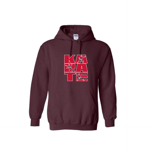 Karate Stacked | Unisex Hoodie Athletic Karate Sweatshirt | 50% Cotton/50% Polyester