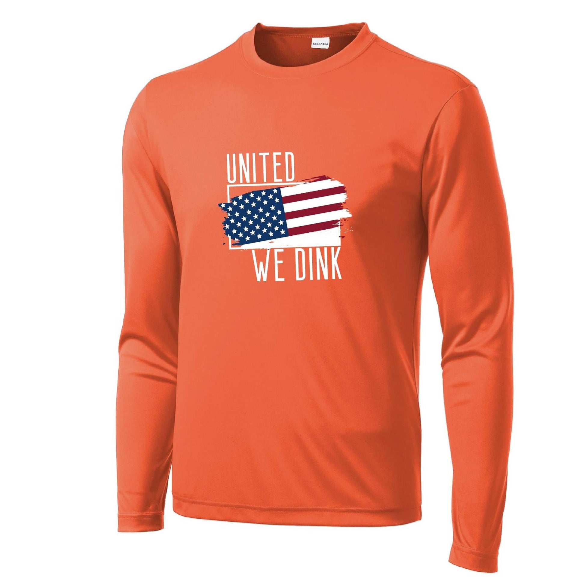 United We Dink | Men's Long Sleeve Athletic Performance T-Shirt | 100% Polyester