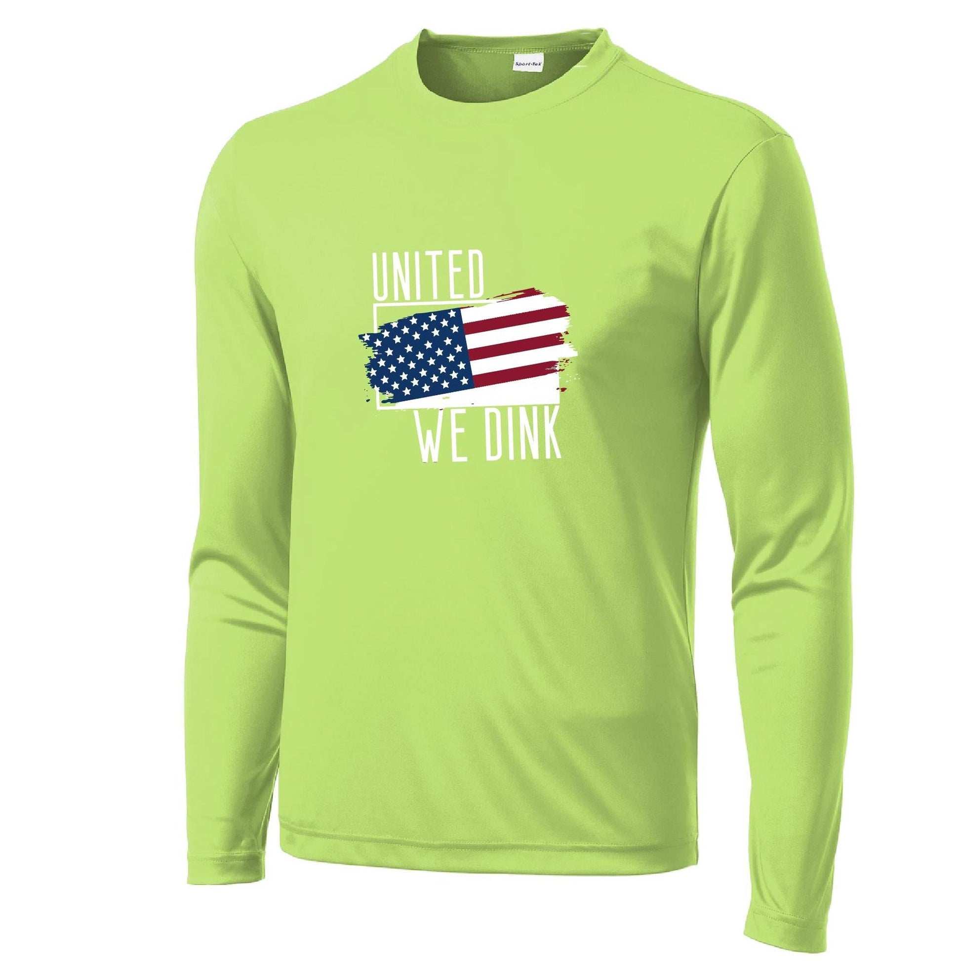 United We Dink | Men's Long Sleeve Athletic Performance T-Shirt | 100% Polyester