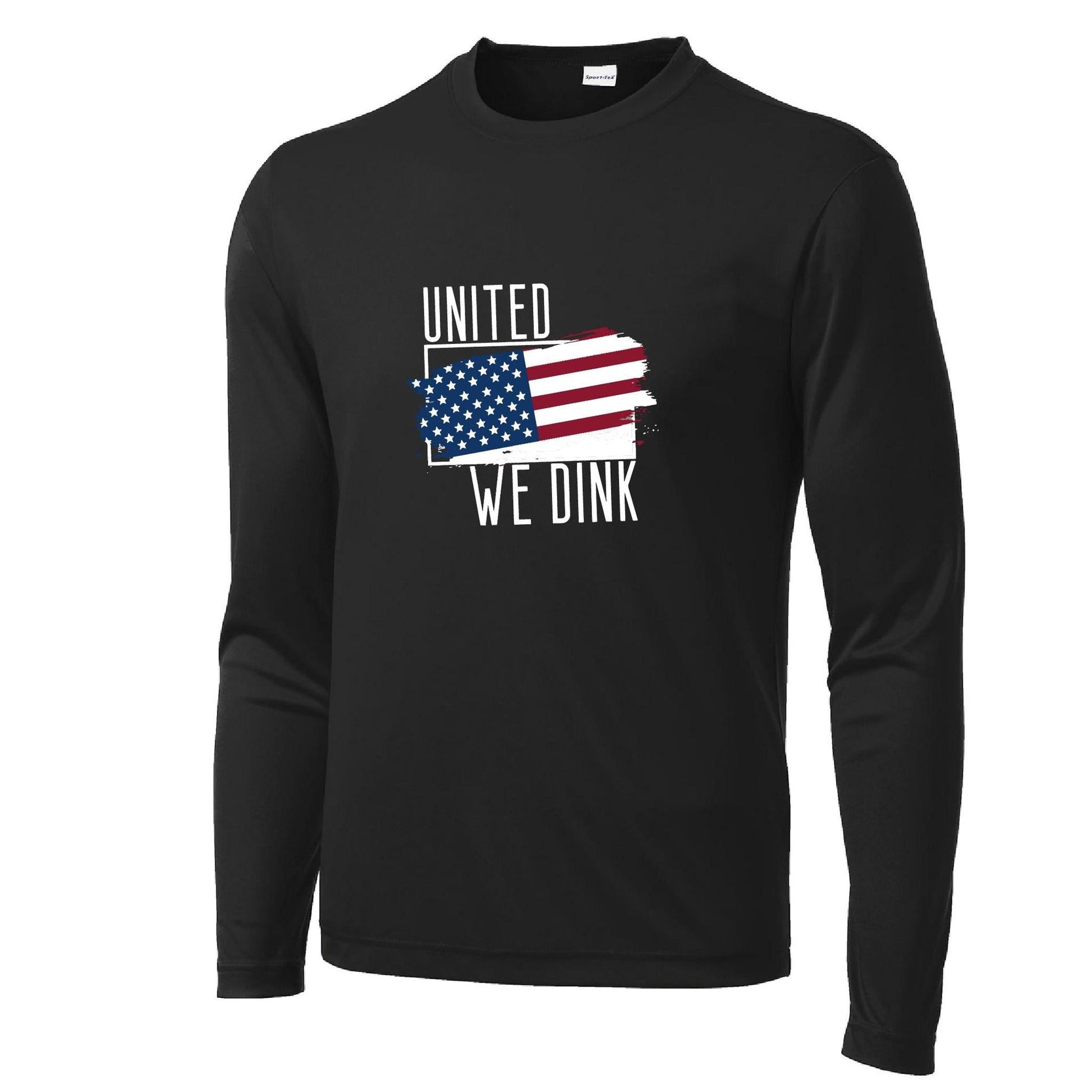 United We Dink | Men's Long Sleeve Athletic Performance T-Shirt | 100% Polyester
