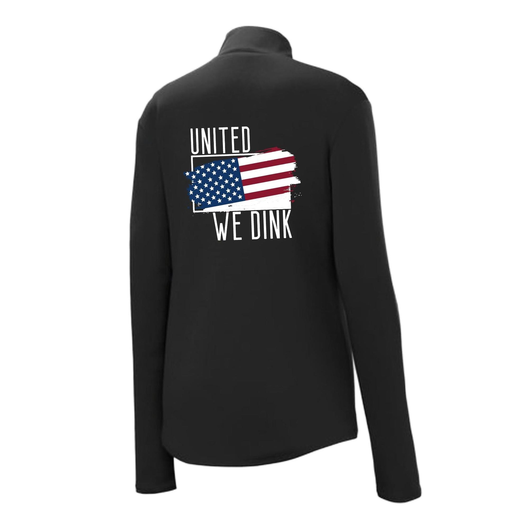 United We Dink | Women's 1/4 Zip Pullover Pickleball Performance Shirt | 100% Polyester