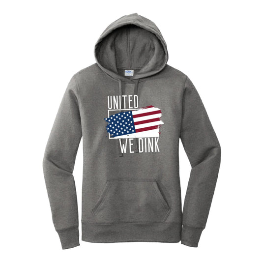 United We Dink | Women’s Fitted Hoodie Pickleball Sweatshirt | 50% Cotton 50% Poly Fleece