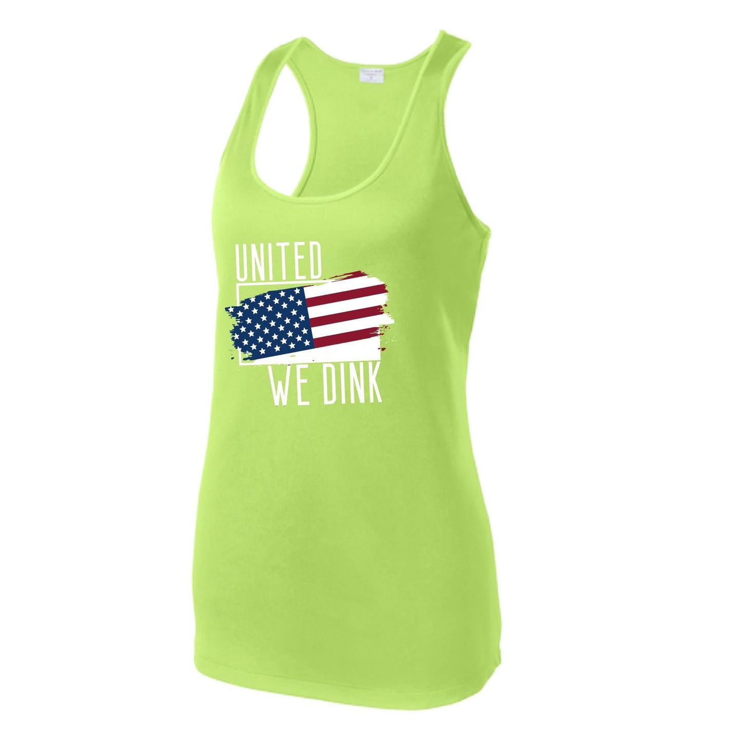 United We Dink | Women’s Racerback Performance Tank | 100% Polyester