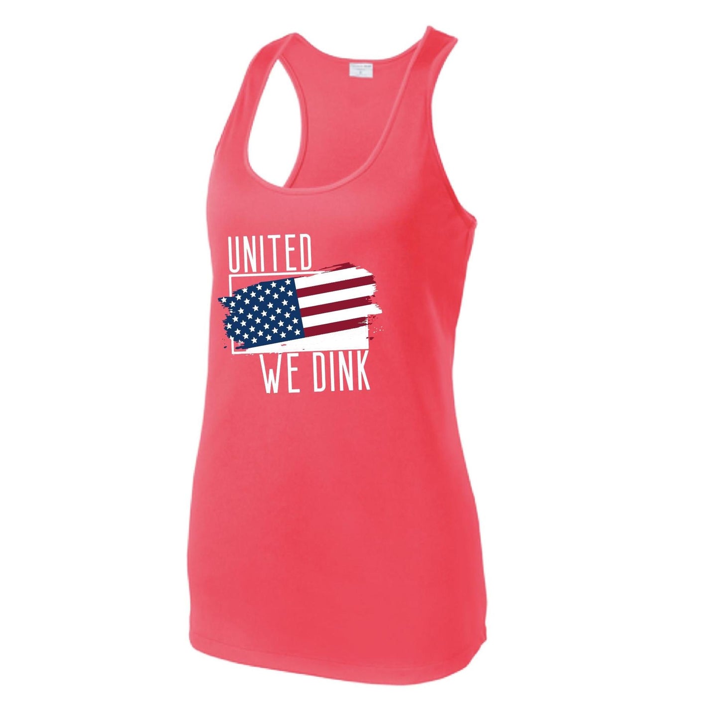 United We Dink | Women’s Racerback Performance Tank | 100% Polyester