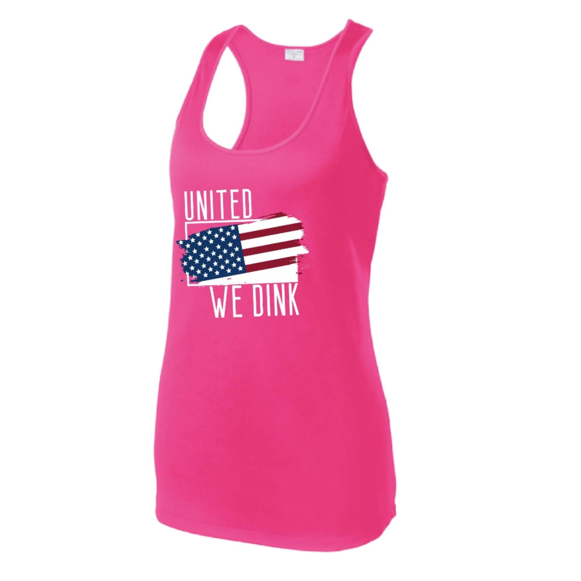 United We Dink | Women’s Racerback Performance Tank | 100% Polyester