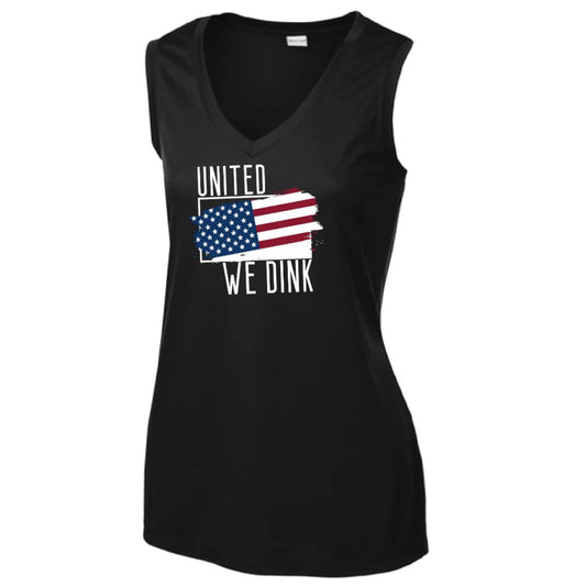 United We Dink | Women’s Sleeveless Performance T-Shirt | 100% Polyester
