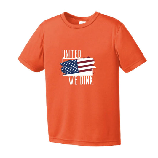 United We Dink | Youth Short Sleeve Pickleball Performance T-Shirts | 100% Polyester